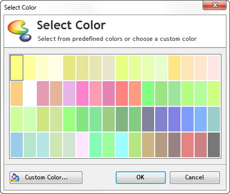 New Select Color window