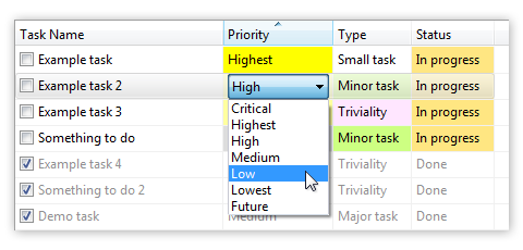 In-place editing of priority