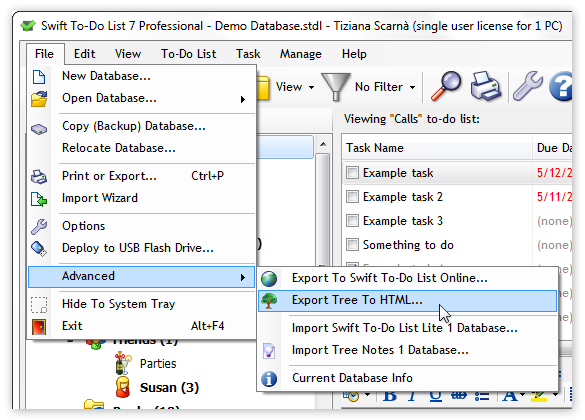 Export to-do list tree in Swift To-Do List to HTML