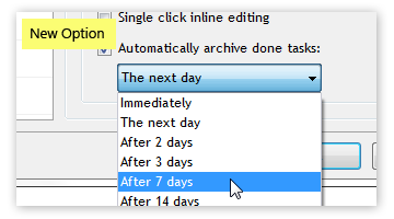 Automatic archiving of done tasks