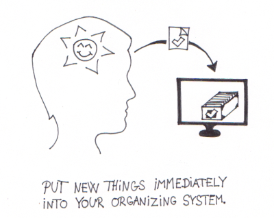 Put things into your organizing system