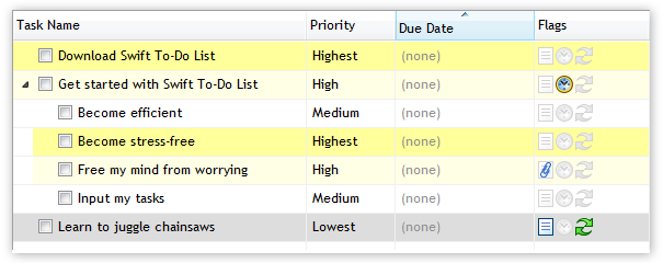 Color whole rows in Swift To-Do List based on Priority