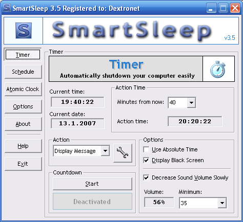 Screenshot of SmartSleep - auto shutdown