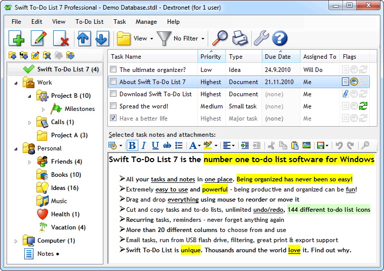 Swift To-Do List Screenshot