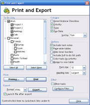 Swift To-Do List screenshot - Print Dialog